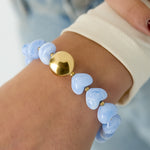 Statement bracelet with heart-shaped beads