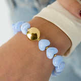 Statement bracelet with heart-shaped beads