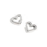 Heart-Shaped Hoop Earrings in Three Sizes