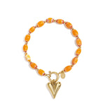 Stainless Steel Beaded Bracelets Heart Casual Daily Simple Series Women's jewelry