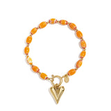 Stainless Steel Beaded Bracelets Heart Casual Daily Simple Series Women's jewelry
