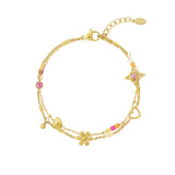 Stainless Steel Charm Bracelets Flower Daily