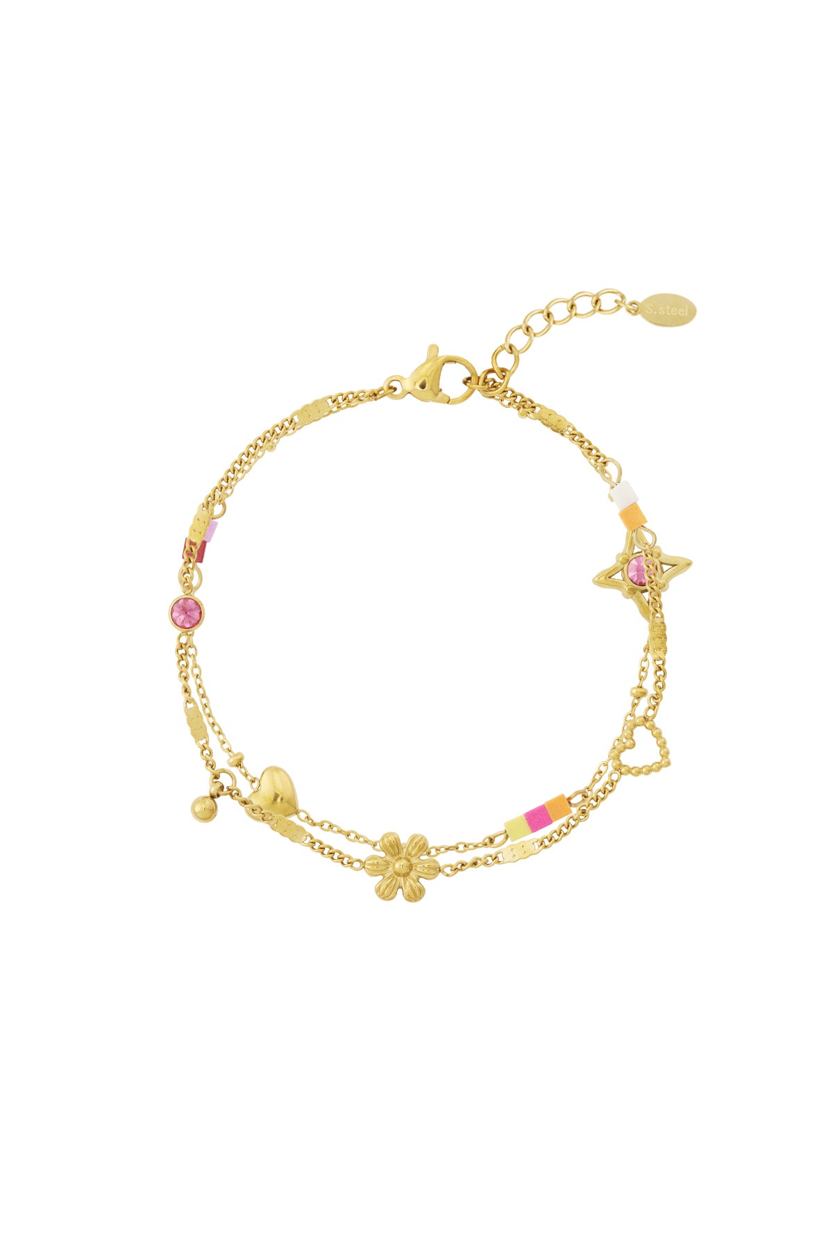 Stainless Steel Charm Bracelets Flower Daily