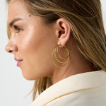 Layered plain hoop earrings