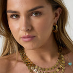 Double chunky hoop earrings with twisted detail