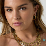 Double chunky hoop earrings with twisted detail