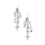 Triple earrings with star pendants