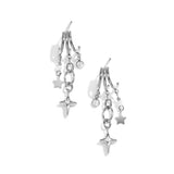 Triple earrings with star pendants