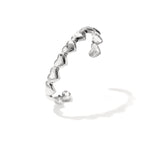Bangle with dented hearts