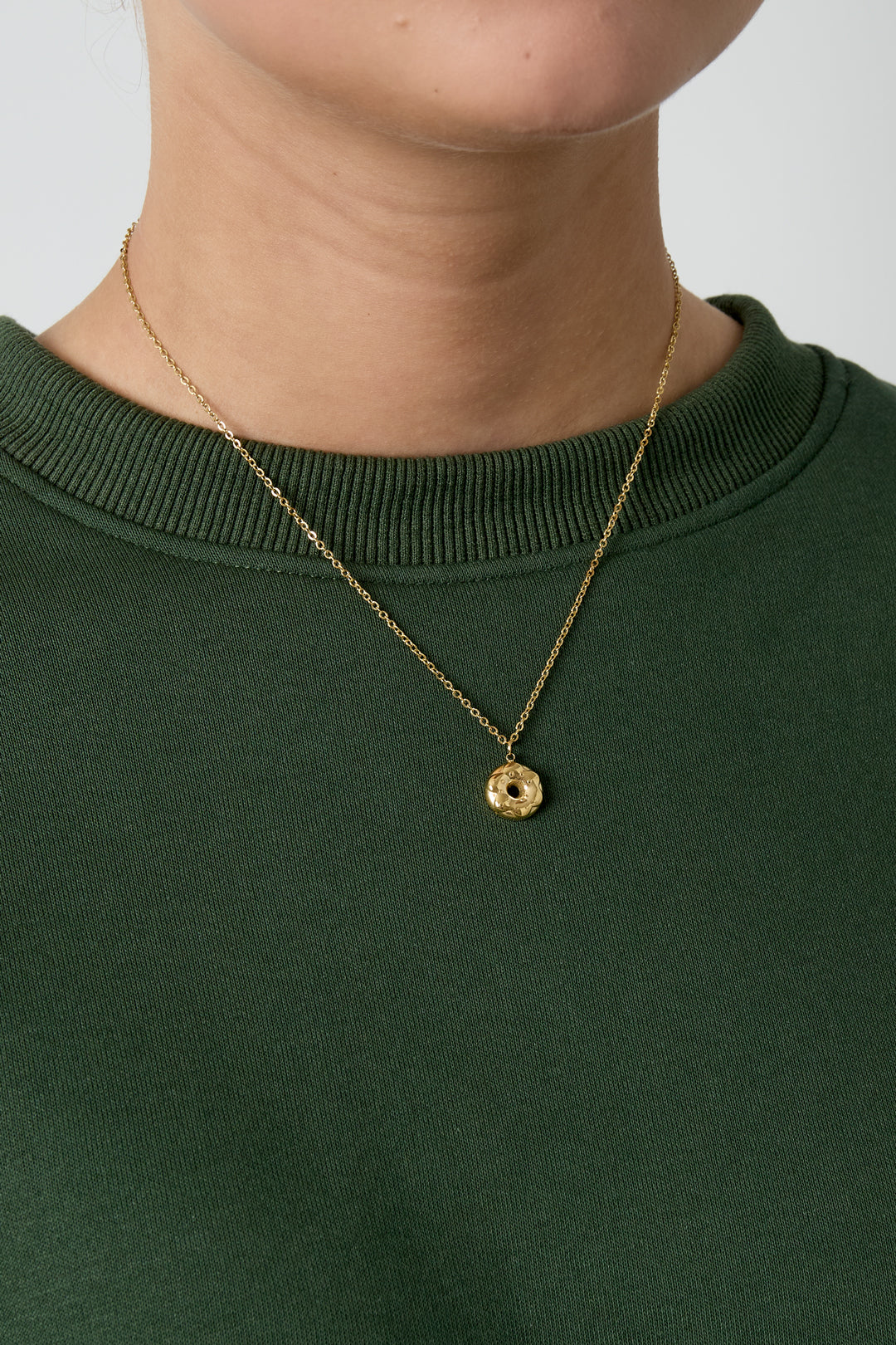 Necklace with donut charm