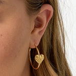 Hoop earrings with heart