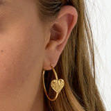 Hoop earrings with heart