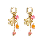 Stainless Steel Beads Earrings Flower Casual Daily Romantic Series Women's jewelry