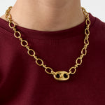 Necklace with button detail