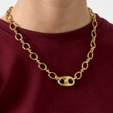 Necklace with button detail