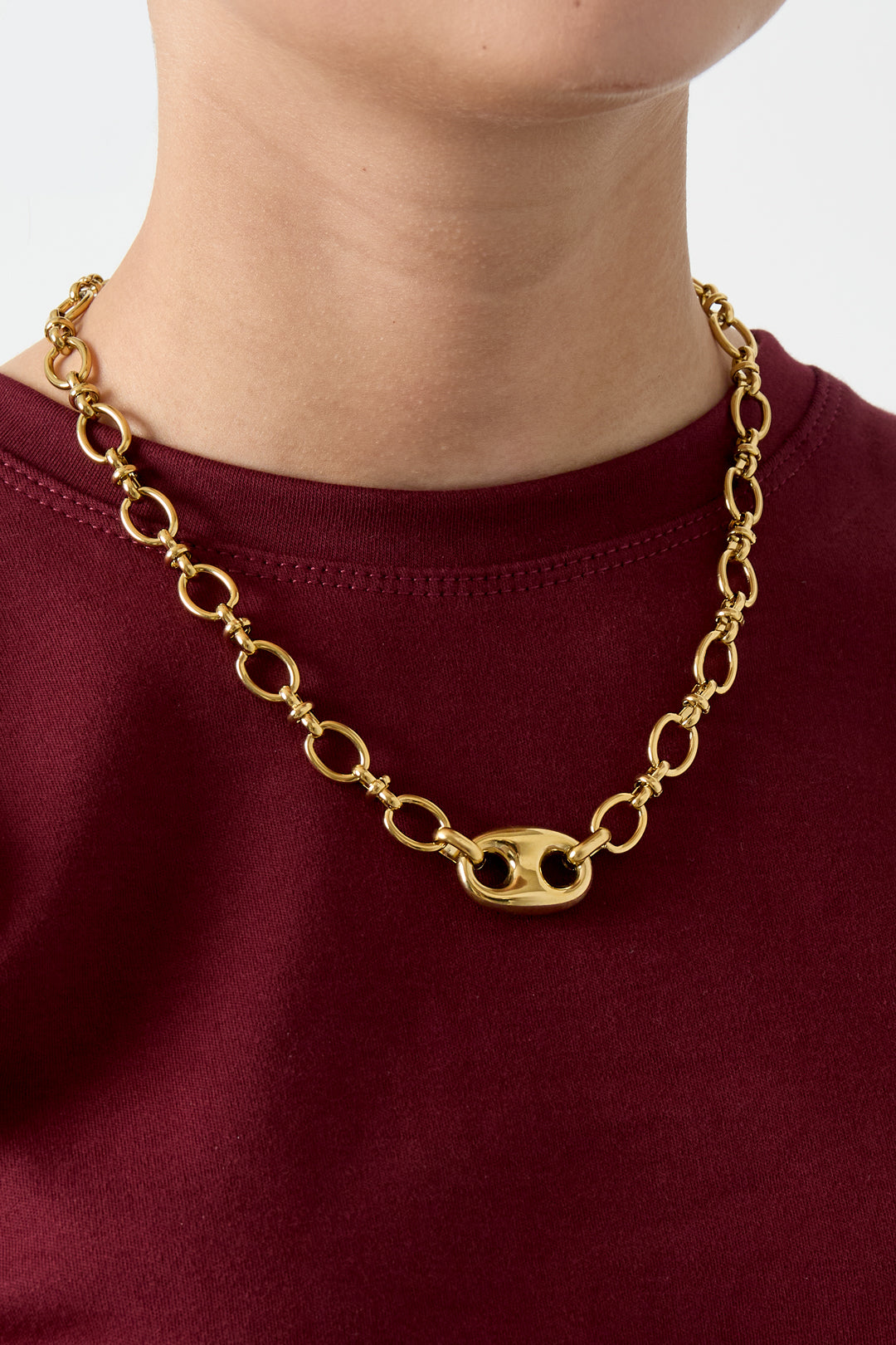 Necklace with button detail