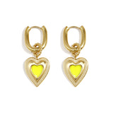 Earrings with colored heart charm