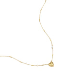 Necklace with pearl, stone and statement heart