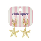 Squoval earrings with starfish pendant