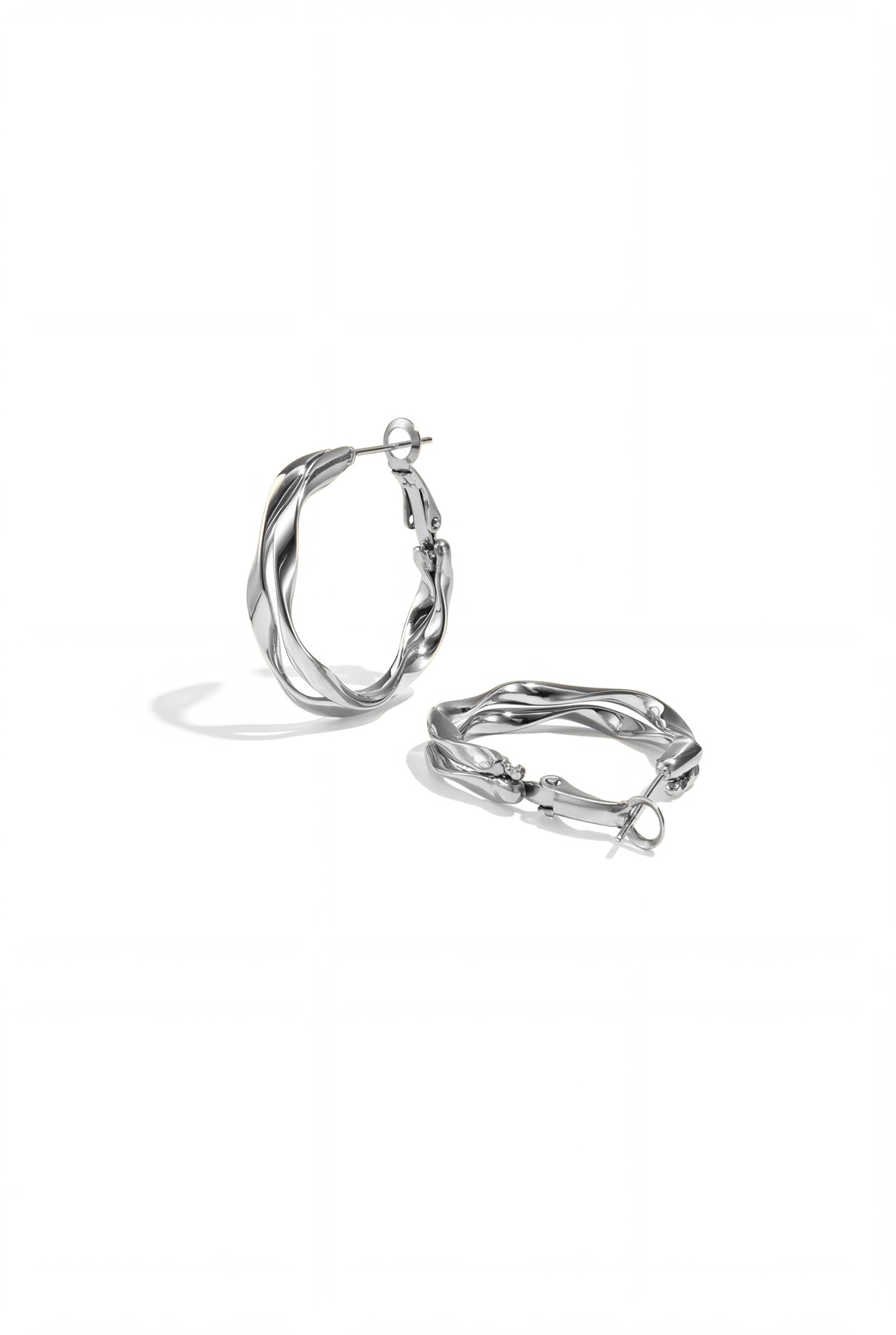 Organic double hoop earrings