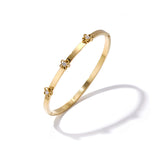 Bangle with floral detail and rhinestone