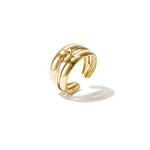 Layered ring with minimalist twisted detail