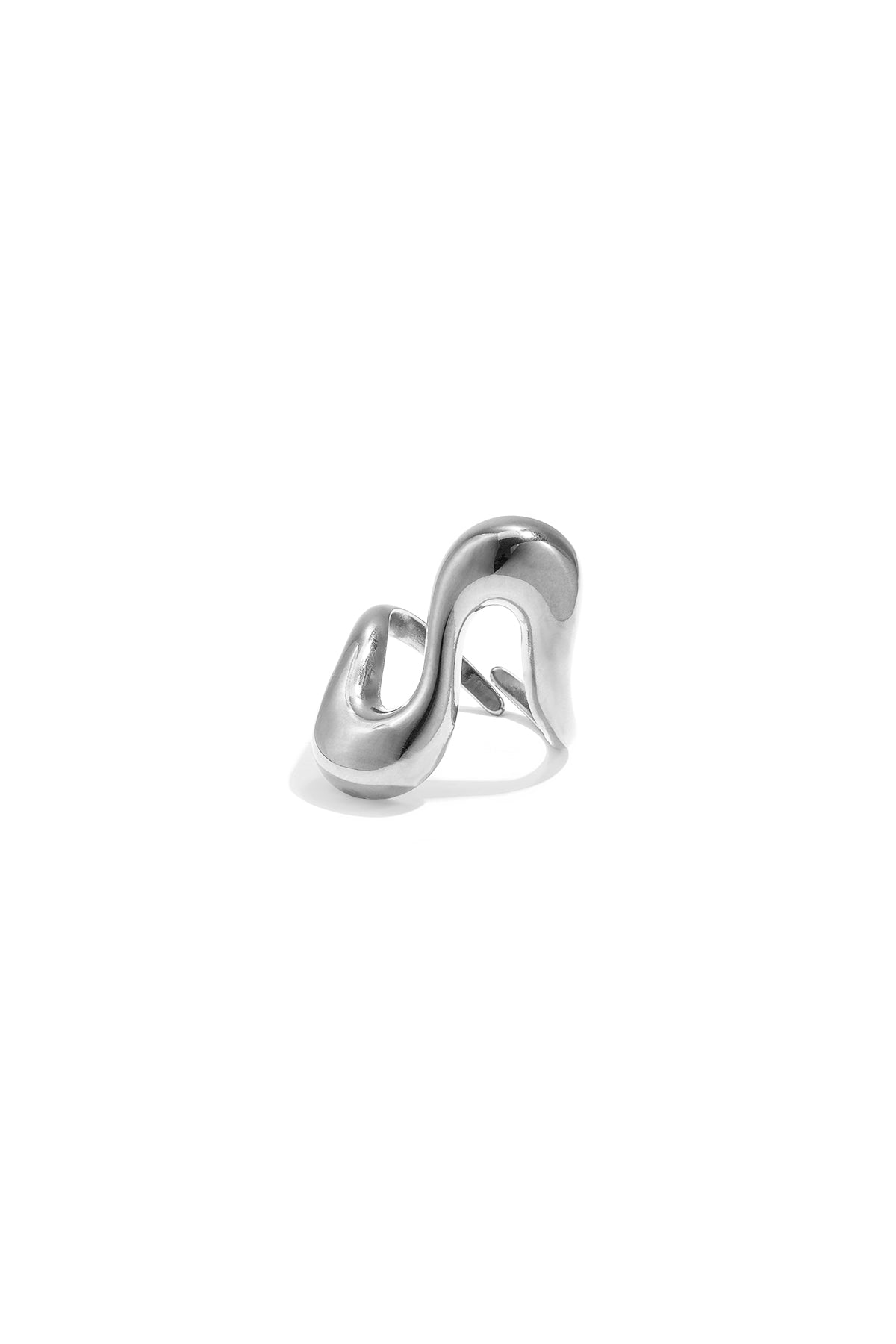 Wavy adjustable statement ring