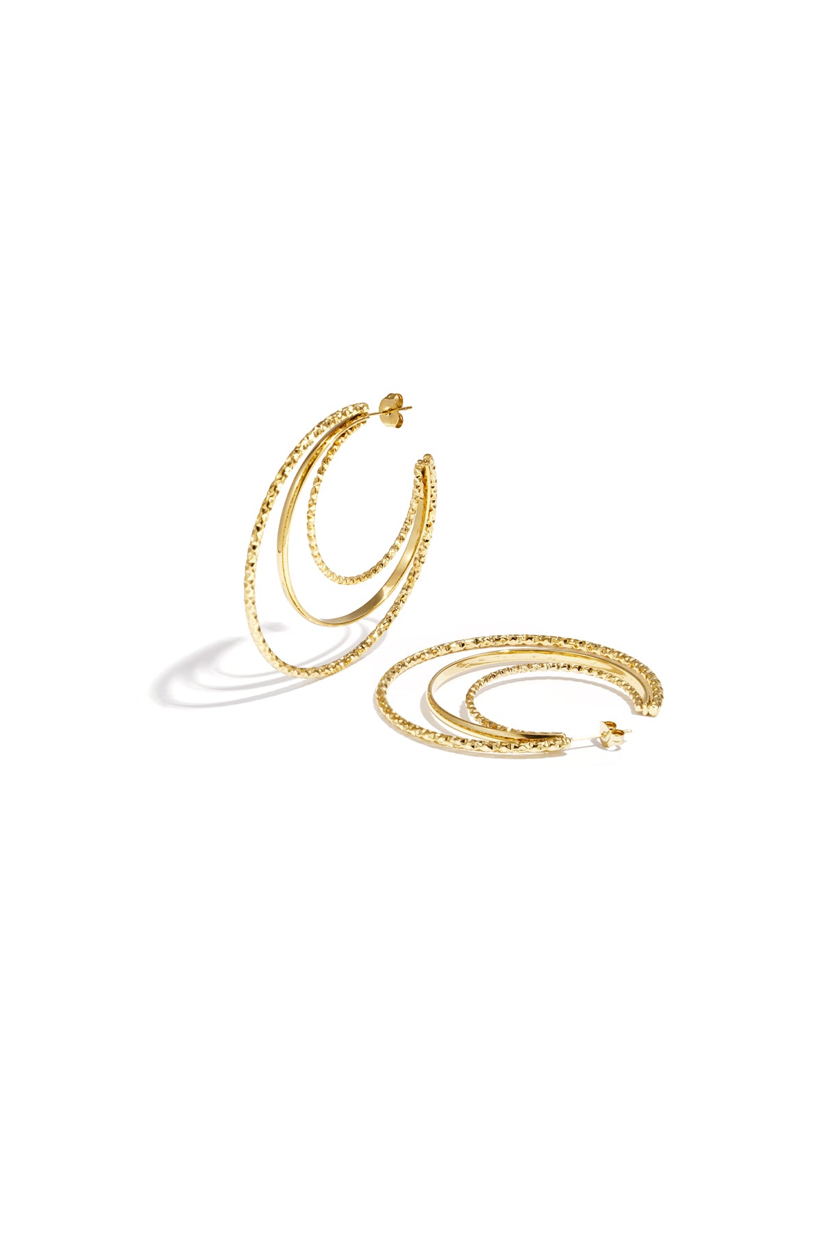 Layered triple hoop earrings