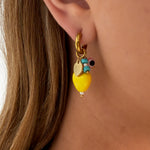 Lemon earrings with charms