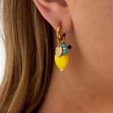 Lemon earrings with charms