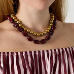 Necklace with organic beads