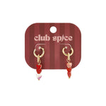 Small hoop earrings with 3 heart-shaped beads