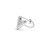 Ring with hammered structure heart