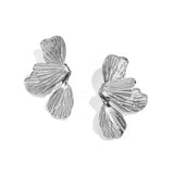Stainless Steel Drop Earrings Flower Simple Daily Simple Series Women's jewelry