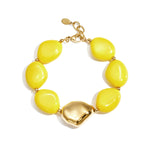 Beaded bracelet with organically shaped statement bead