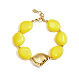 Beaded bracelet with organically shaped statement bead