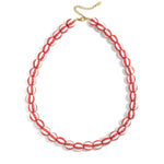 Bead necklace with striped beads