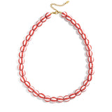 Bead necklace with striped beads