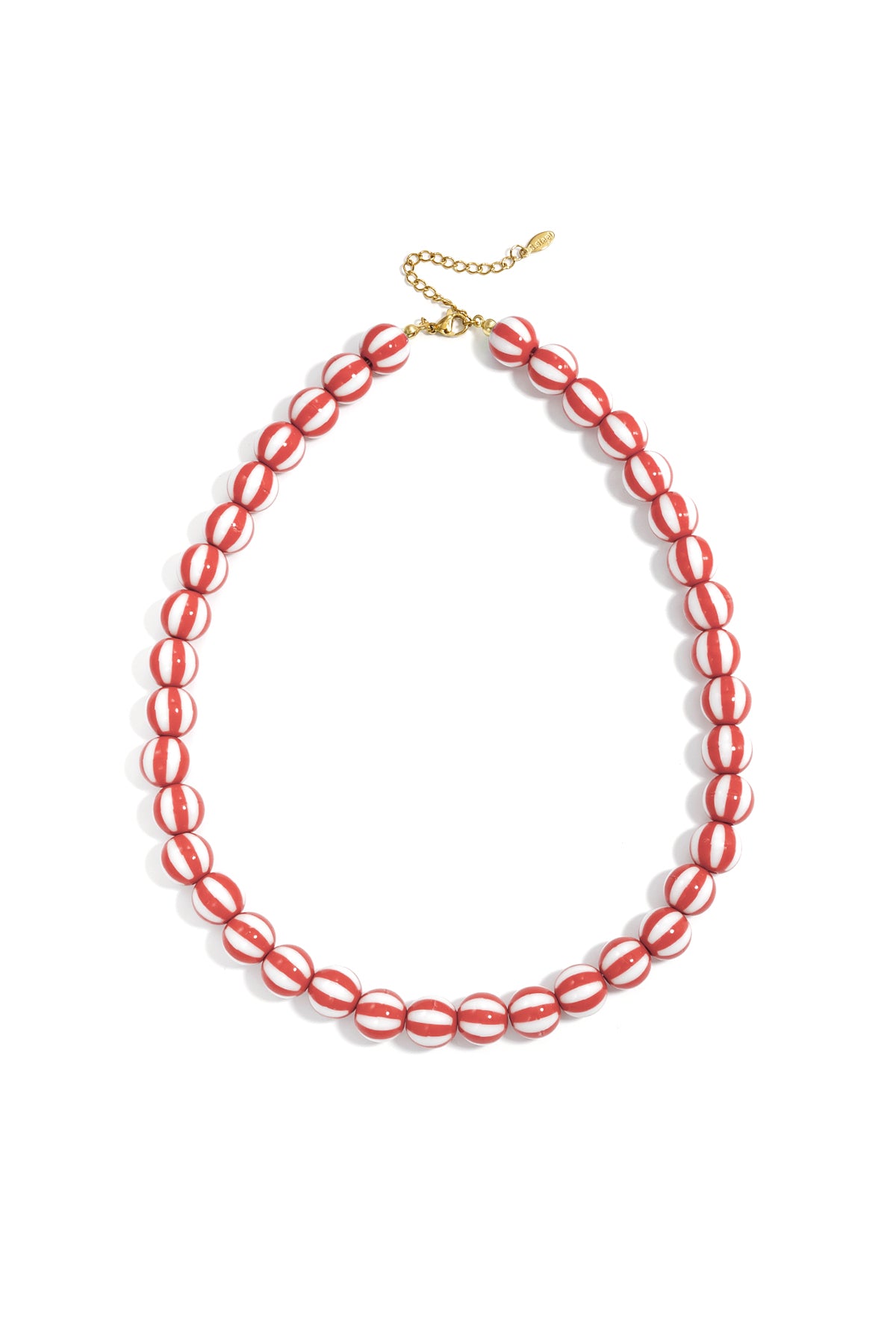Bead necklace with striped beads