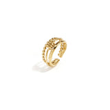 Layered ring with minimalist twisted detail