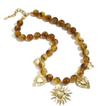Bead necklace with summer charms