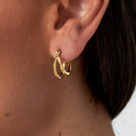 Small double hoop earrings
