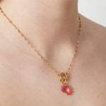 Red flower DIY necklace