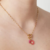 Red flower DIY necklace