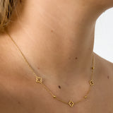 Necklace open clovers Gold Color Stainless Steel