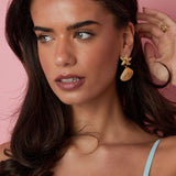Earrings with starfish and shell