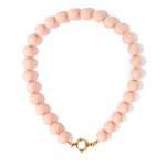 Necklace with large beads and front closure-15mm