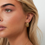 Stainless Steel Hoop Earrings leaf Casual Daily Simple Series Women's jewelry
