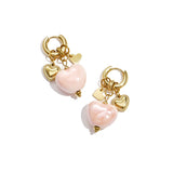 Earrings with heart pendants