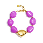 Beaded bracelet with organically shaped statement bead